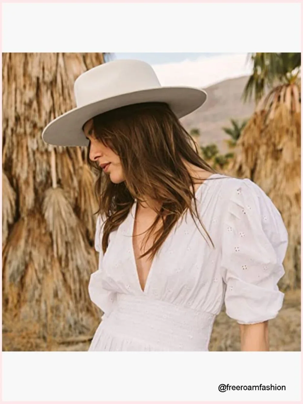 Wide Brim Felt Fedora Panama Hat with Rhinestone Hatband